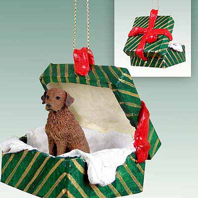 Chesapeake Bay Retriever Gift Box Christmas Ornament