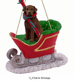 Chesapeake Bay Retriever Sleigh Ride Christmas Ornament