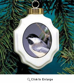 Chickadee Christmas Ornament Porcelain