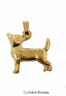 Chihuahua 24K Gold Plated Pendant