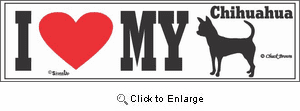 Chihuahua Bumper Sticker I Love My