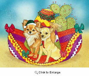 Chihuahua Christmas Cards Long Hair And Short