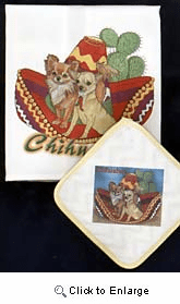 Chihuahua Dish Towel & Potholder