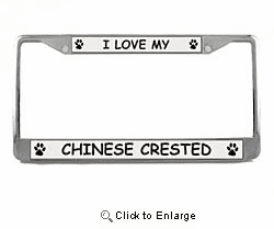 Chinese Crested License Plate Frame