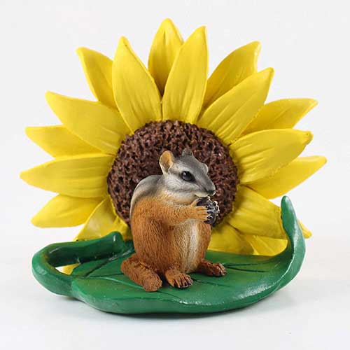 Chipmunk Sunflower Figurine