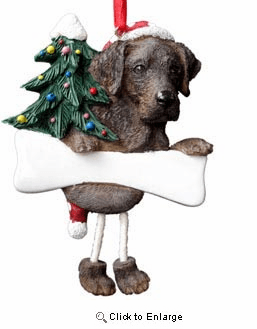 Chocolate Lab Christmas Tree Ornament - Personalize