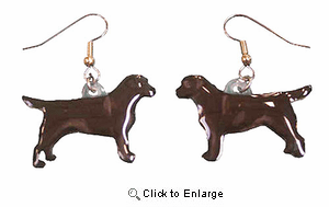 Chocolate Lab Earrings Hand Painted Acrylic