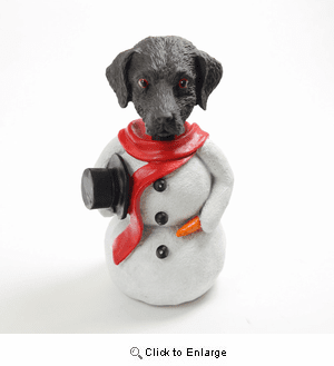 Chocolate Lab Snowman Christmas Decoration