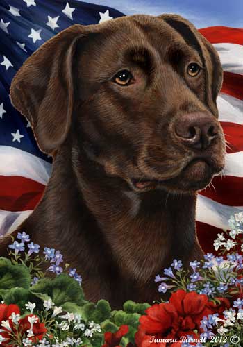 Chocolate Labrador House Flag