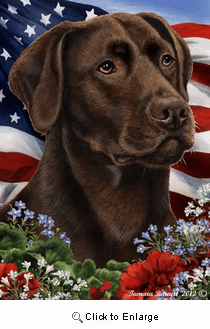Chocolate Labrador House Flag