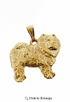 Chow Chow 24K Gold Plated Pendant