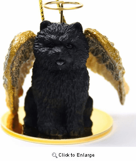 Chow Chow Angel Ornament Black