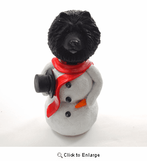 Chow Chow Black Snowman Christmas Decoration