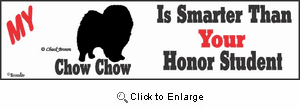 Chow Chow Bumper Sticker Honor Student