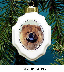Chow Chow Christmas Ornament Porcelain