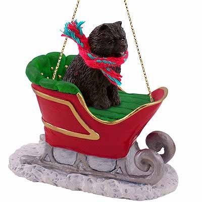 Chow Chow Sleigh Ride Christmas Ornament Black