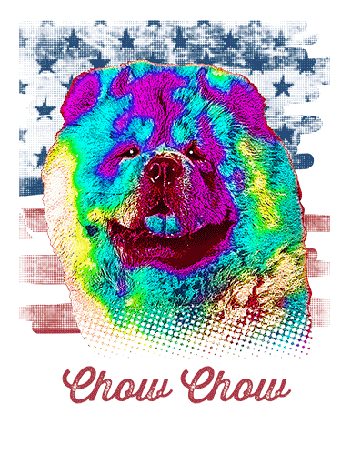 Chow Chow T Shirt American Flag