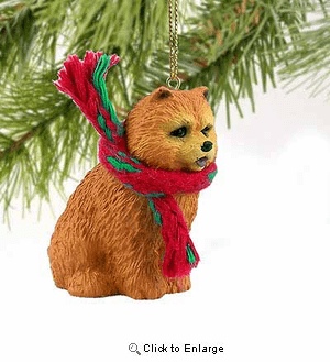 Chow Chow Tiny One Christmas Ornament Red