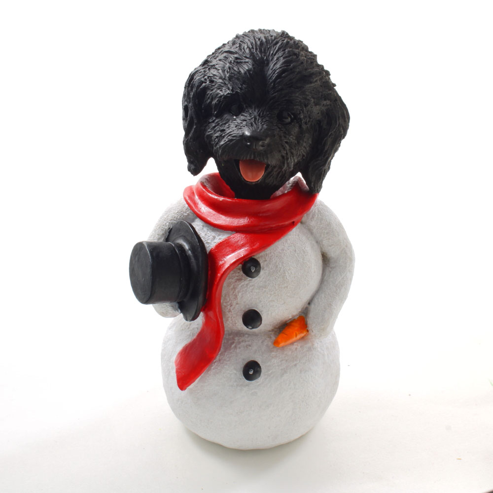 Cockapoo Black Snowman Christmas Decoration