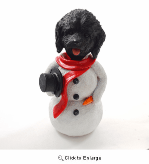 Cockapoo Black Snowman Christmas Decoration