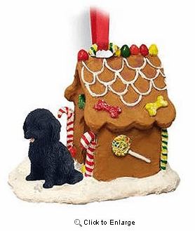 Cockapoo Gingerbread House Christmas Ornament Black