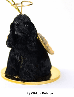 Cocker Spaniel Angel Ornament Black
