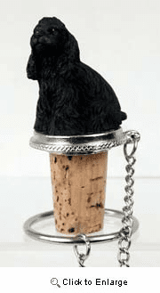 Cocker Spaniel Bottle Stopper (Black)