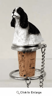 Cocker Spaniel Bottle Stopper (Black & White)