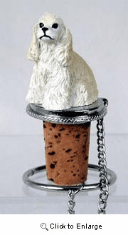Cocker Spaniel Bottle Stopper (White)