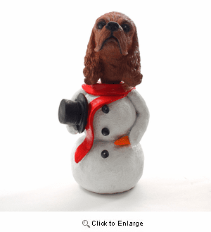 Cocker Spaniel Brown Snowman Christmas Decoration