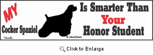 Cocker Spaniel Bumper Sticker Honor Student
