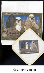 Cocker Spaniel Dish Towel & Potholder