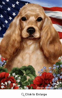 Cocker Spaniel House Flag Buff