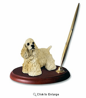 Cocker Spaniel Pen Holder (Blonde)