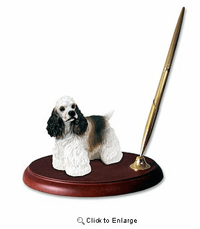 Cocker Spaniel Pen Holder (Brown & White)