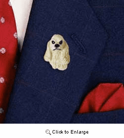 Cocker Spaniel Pin Hand Painted Resin (Blonde)