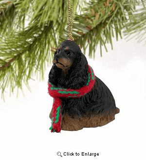 Cocker Spaniel Tiny One Christmas Ornament Black-Tan