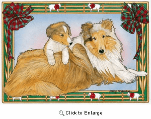  Collie Christmas Cards Mom & Pup