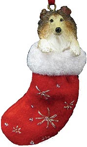 Collie Christmas Stocking Ornament