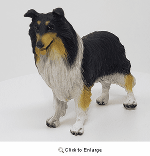 Collie Figurine Tri Color 4"