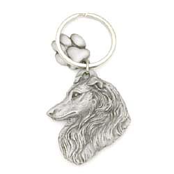 Collie Keychain Pewter