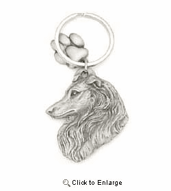 Collie Keychain Pewter