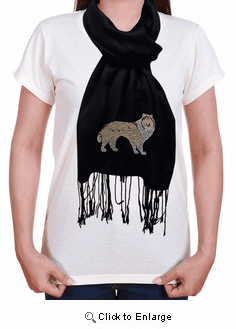 Collie Rhinestone-Stud Pashmina Wrap Scarf