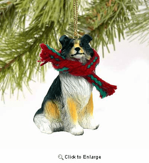 Collie Tiny One Christmas Ornament Tricolor