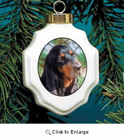 Coonhound Christmas Ornament Porcelain