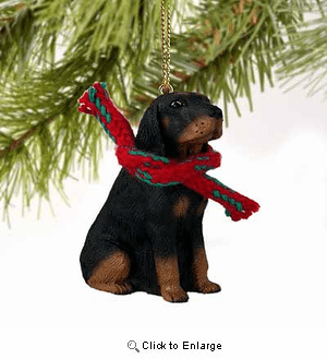 Coonhound Tiny One Christmas Ornament Black-Tan