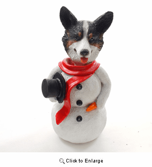 Corgi Cardigan Snowman Christmas Decoration