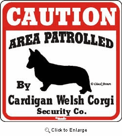 Corgi Caution Sign