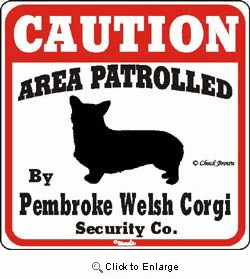 Corgi Caution Sign