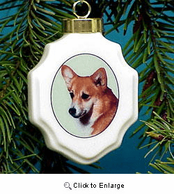 Corgi Christmas Ornament Porcelain